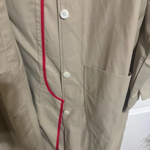 Alex Mill Beige Trench Coat with Red Trim - Picture 6 of 7